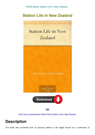 READ Books Station Life in New Zealand