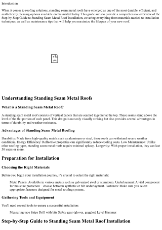 Step-by-Step Guide to Standing Seam Metal Roof Installation