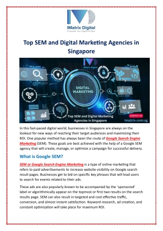 Top SEM and Digital Marketing Agencies in Singapore