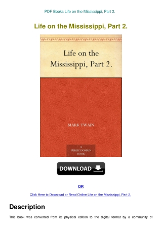 PDF Books Life on the Mississippi  Part 2.