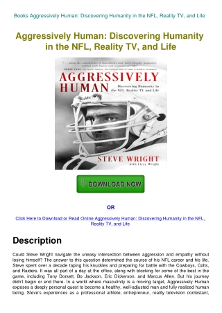 Books Aggressively Human Discovering Humanity in the NFL  Reality TV  and Life