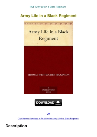 PDF Army Life in a Black Regiment