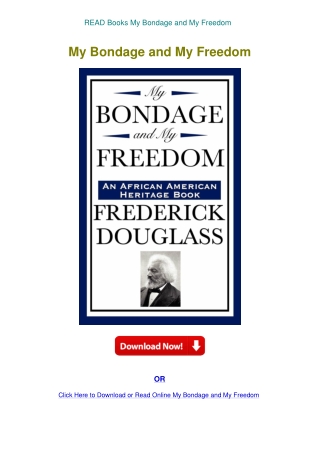 READ Books My Bondage and My Freedom