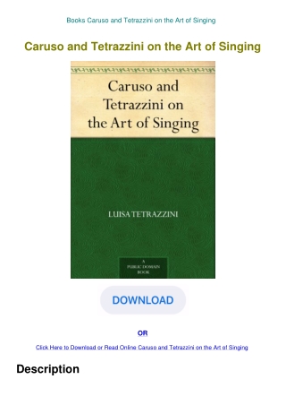 Books Caruso and Tetrazzini on the Art of Singing
