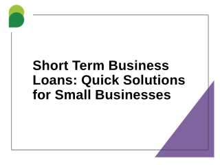 Short Term Business Loans Quick Solutions for Small Businesses