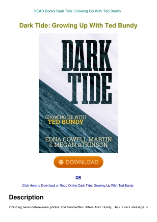 READ Books Dark Tide Growing Up With Ted Bundy