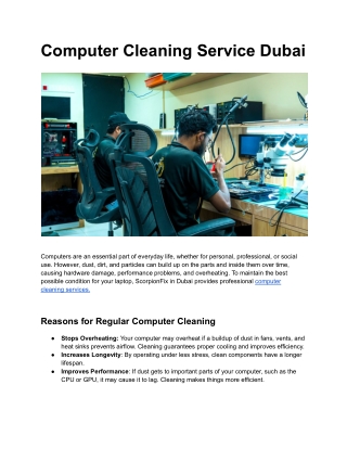 Computer Cleaning Service Dubai