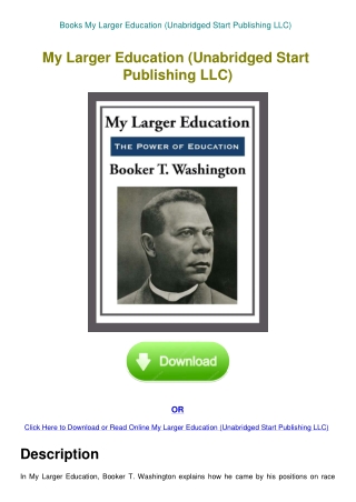 Books My Larger Education (Unabridged Start Publishing LLC)