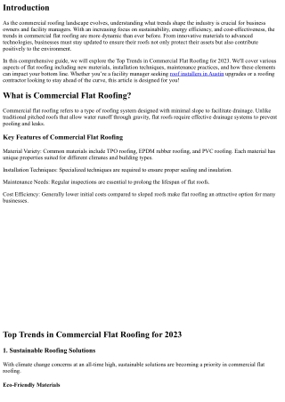 “Top Trends in Commercial Flat Roofing for 2023”