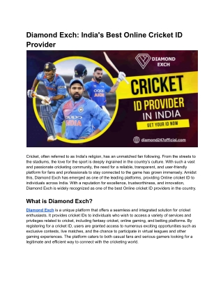 Diamond Exch_ India's Best Online Cricket ID Provider