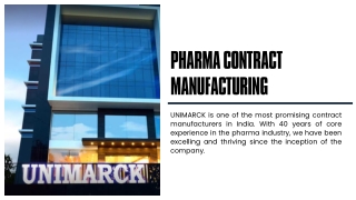 Pharma Contract Manufacturing Services With Unimarck Pharma