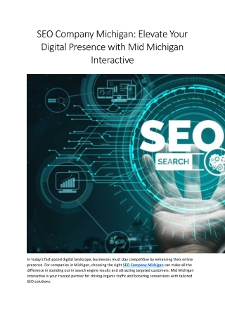 SEO Company Michigan  Elevate Your Digital Presence with Mid Michigan Interactive