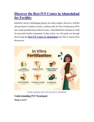 Discover the Best IVF Center in Ahmedabad for Fertility