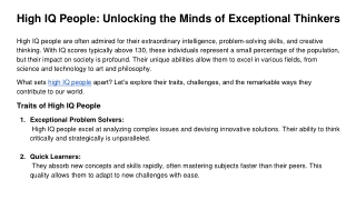 High IQ People Unlocking the Minds of Exceptional Thinkers
