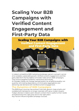 How Verified Content Engagement and First-Party Data Scale B2B Campaigns
