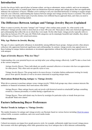 The Difference Between Antique and Vintage Jewelry Buyers Explained