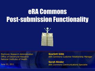 eRA Commons Post-submission Functionality