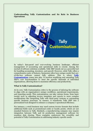 Understanding Tally Customization and Its Role in Business Operations
