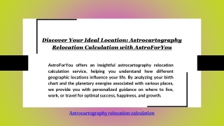 Discover Your Ideal Location: Astrocartography Relocation Calculation with Astro