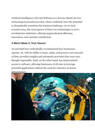 The Synergy of AI and SaaS Revolutionizing Business in 2025