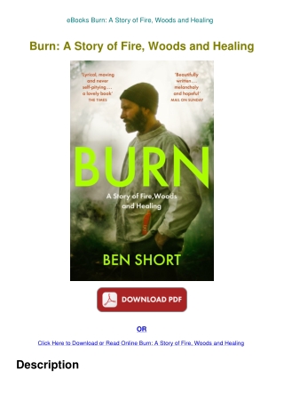 eBooks Burn A Story of Fire  Woods and Healing