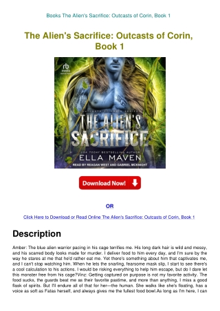 Books The Alien's Sacrifice Outcasts of Corin  Book 1