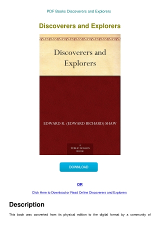 PDF Books Discoverers and Explorers