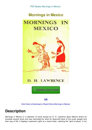 PDF Books Mornings in Mexico