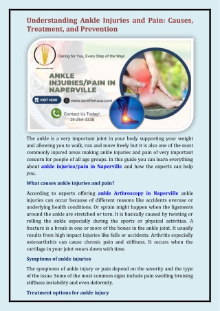 ankle injuries pain in Naperville