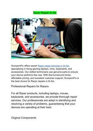 Razer Repair Al Ain