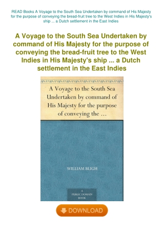 READ Books A Voyage to the South Sea Undertaken by command of His Majesty for the purpose of conveyi