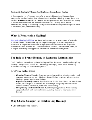 Relationship Healing in Udaipur | Lotus Pranic Healing