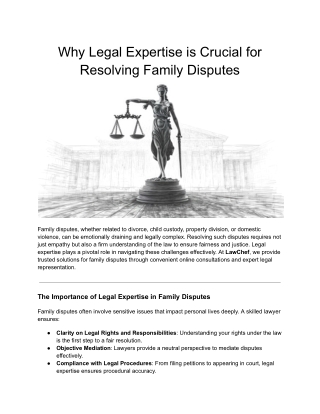 Why Legal Expertise is Crucial for Resolving Family Disputes