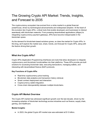 The Growing Crypto API Market_ Trends, Insights, and Forecast to 2035