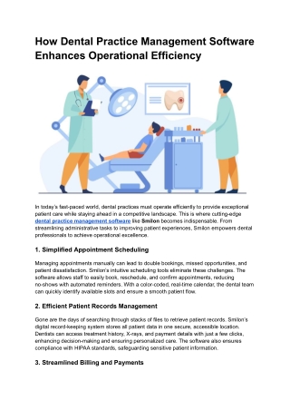 How Dental Practice Management Software Enhances Operational Efficiency