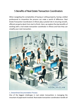 5 Benefits of Real Estate Transaction Coordinators