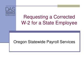 Requesting a Corrected W-2 for a State Employee