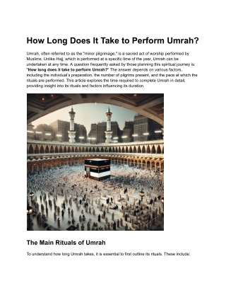 How Long Does It Take to Perform Umrah?