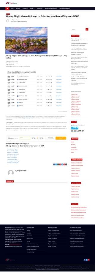 Cheap Flights from Chicago to Oslo, Norway Round Trip only $500