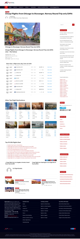 Cheap Flights from Chicago to Stavanger, Norway Round Trip only $496
