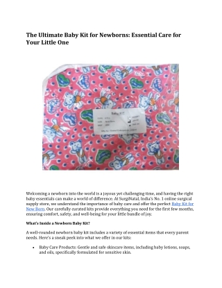 The Ultimate Baby Kit for Newborns: Essential Care for Your Little One