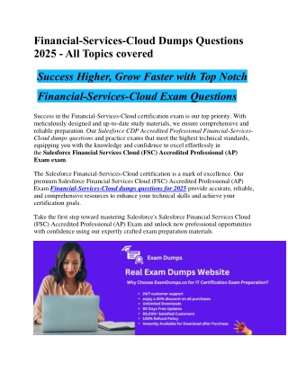 Financial-Services-Cloud Dumps Questions 2025 - All Topics covered