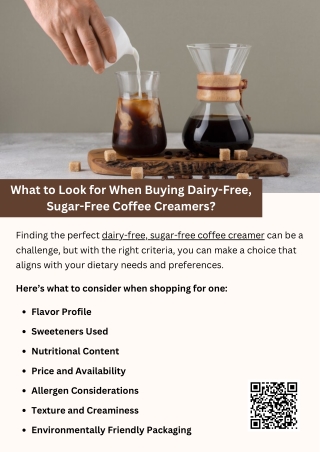 What to Look for When Buying Dairy-Free, Sugar-Free Coffee Creamers?