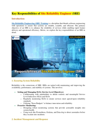 Best SRE Course Online - Site Reliability Engineering Training