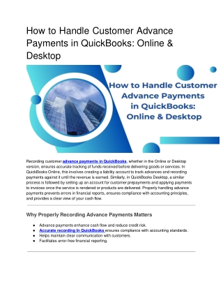 How to Handle Customer Advance Payments in QuickBooks_ Online & Desktop