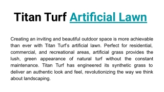 Titan Turf Artificial Lawn