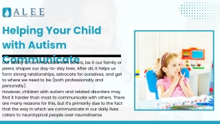 Helping Your Child with Autism Communicate | Alee Behavioral Healthcare