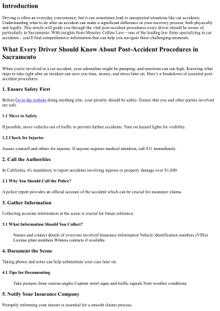 What Every Driver Should Know About Post-Accident Procedures in Sacramento
