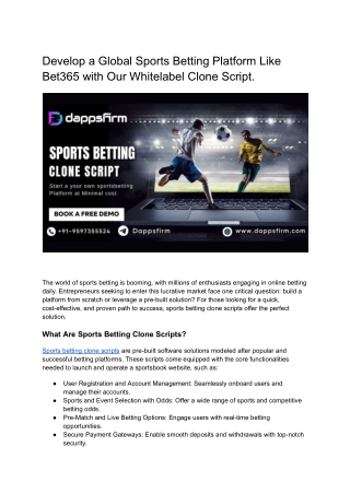 Sports betting clone script document submission