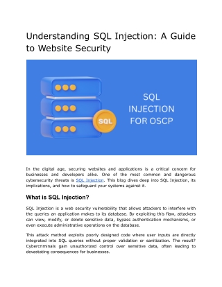 Understanding SQL Injection_ A Guide to Website Security